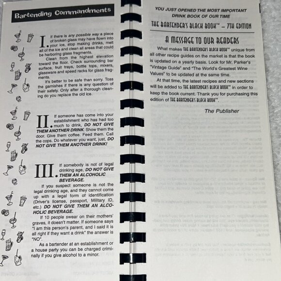 The Bartenders Black Book 7th Edition GREAT CONDITION - Picture 4 of 8
